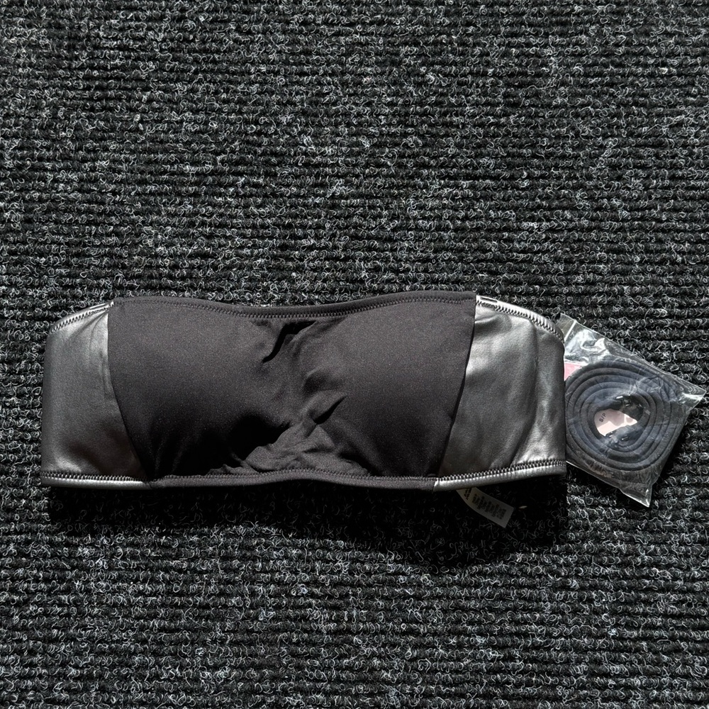 VS faux leather bandeau swim top